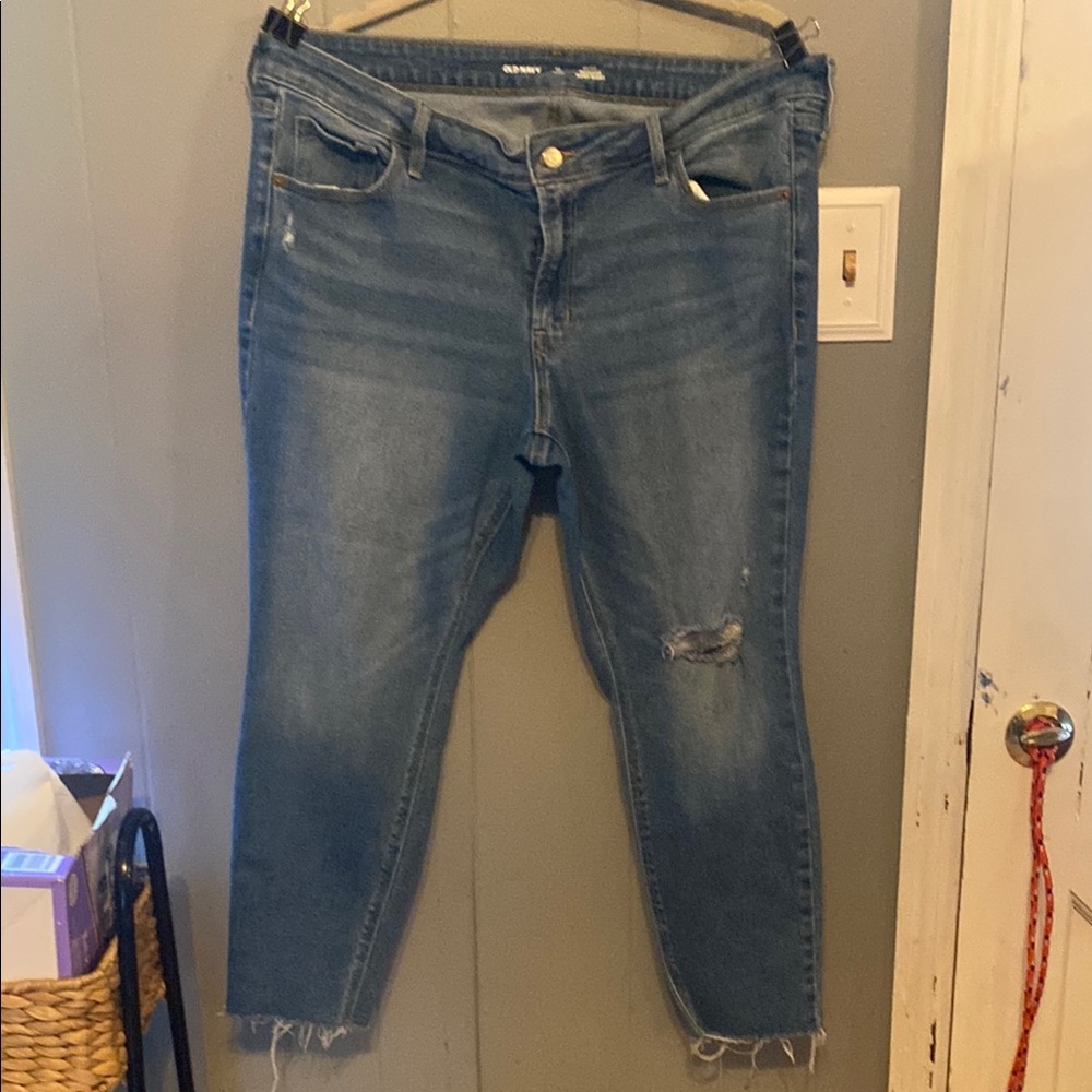 Women's Blue Distressed Jeans